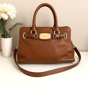 Michael Kors Brown Pebbled Leather Tote Bag |Gold Hardware | Everyday Work Purse